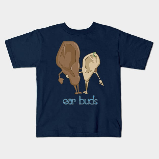 ear buds Kids T-Shirt by bobgoodallart